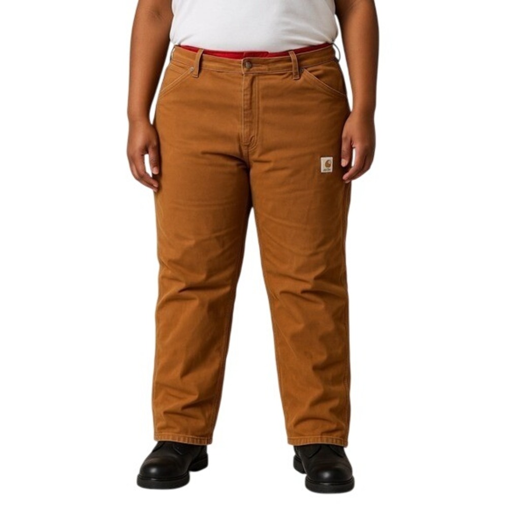 Carhartt 42x30 Brown Duck Quilted Lined Work‎ Pants USA Made Insulated Canvas